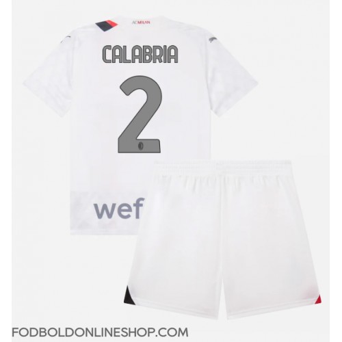 AC Milan Davide Calabria #2 Udebane Trøje Børn 2023-24 Kortærmet (+ Korte bukser)